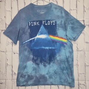 Liquid Blue Pink Floyd Dark Side Of The Moon T Shirt‎ Men Sz Large Tie Dye Blues